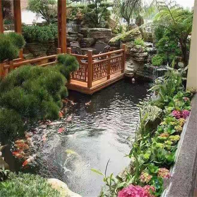 莱山别墅庭院景观设计鱼池